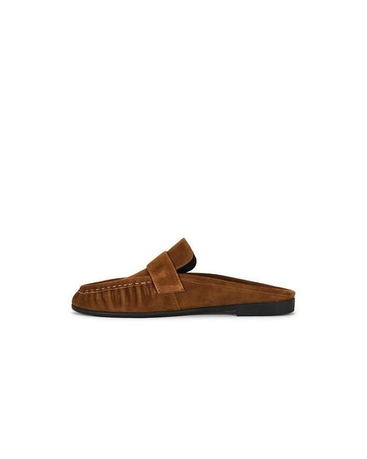 Black Suede Studio Brown Gabby Mule Loafer