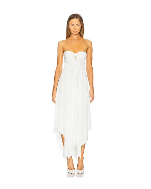 Norma Kamali White Convertible Midcalf Dress