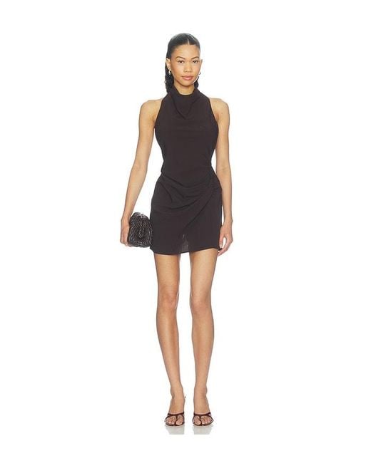Matthew Bruch Black Cowl Tank Mini Dress