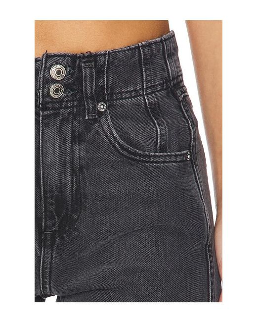 Free People Black Aster Straight Leg Jeans