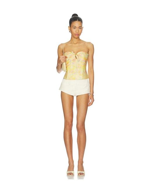 Bardot Yellow Amina Strapless Top