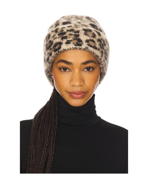 Hat Attack Black Leopard Beanie