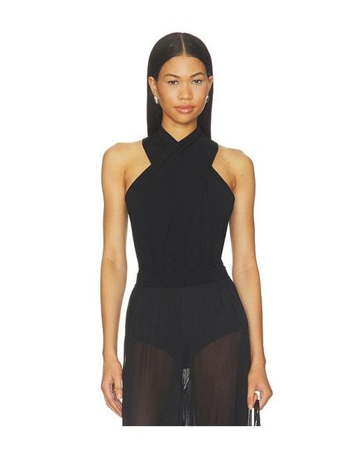 Jonathan Simkhai Black Juno Halter Bodysuit