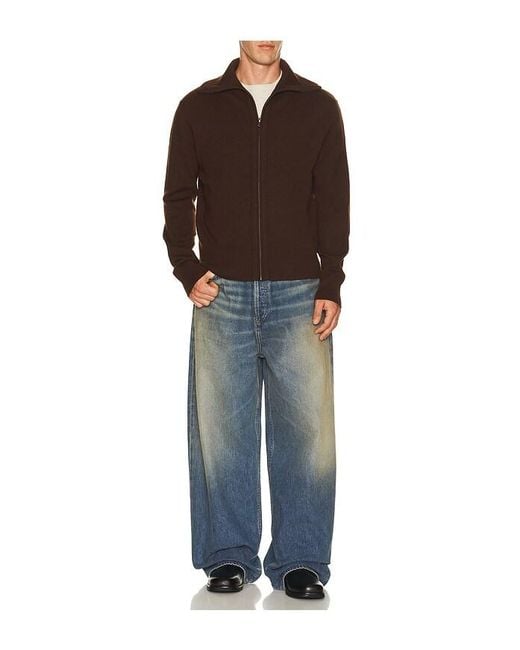 Entire studios Brown Knit Zip Up Jacket for men
