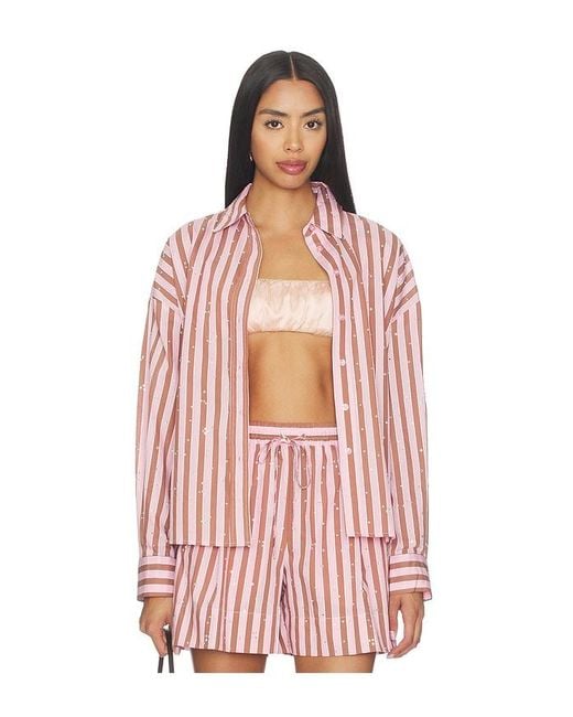 Essentiel Antwerp Red Jelief Rhinestone Shirt