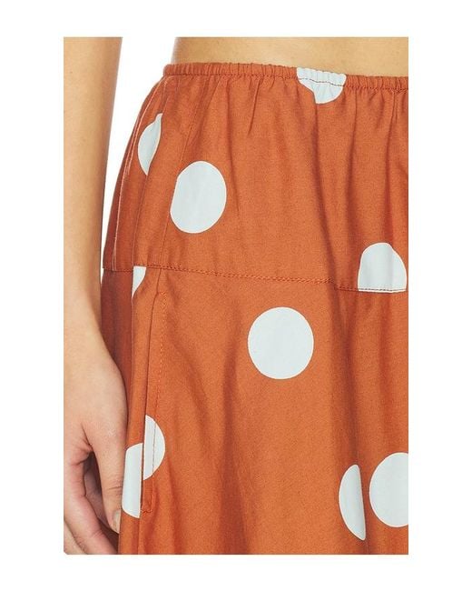 Free People Orange Betty Drop Waist Skirt