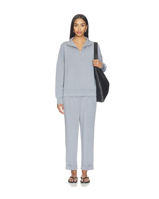 Varley Blue Hawley Half Zip Sweat
