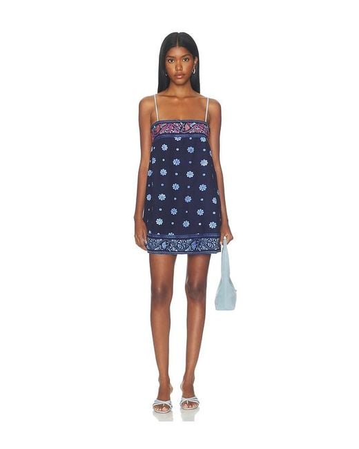 Free People Blue Bali Take Me With You Mini Dress