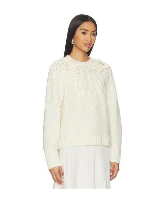 LoveShackFancy White Lässiger Pullover Sloanna
