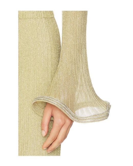 Jonathan Simkhai Natural Maebry Long Sleeve Crewneck Top