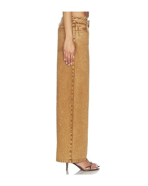 Leslie Amon Natural X Revolve Denim Rhinestone Festival Pants