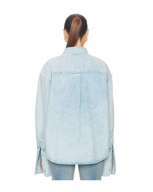 Helsa Blue Washed Denim Shirt