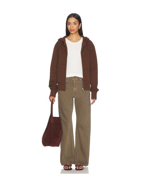 Entire studios Brown Slim Zip Up Hoodie
