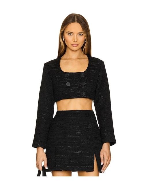Matthew Bruch Black Apron Double-Breasted Top