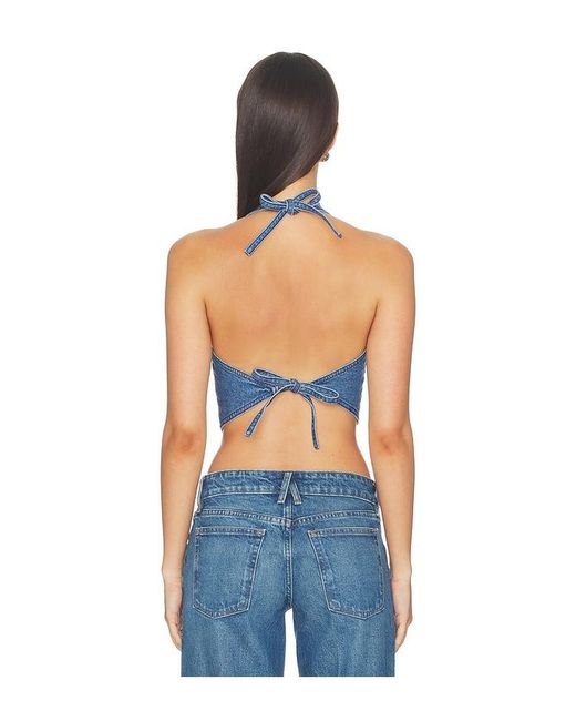 GOOD AMERICAN Blue Denim Recess Top