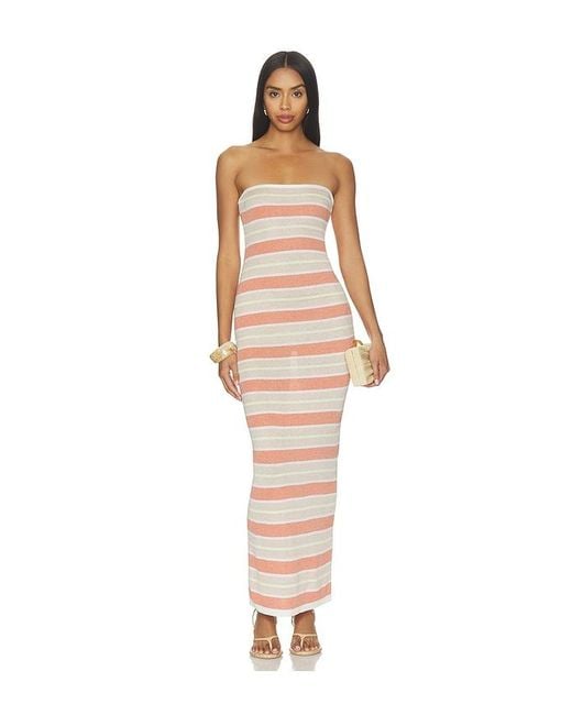 SNDY'S White Celia Shimmer Maxi Dress