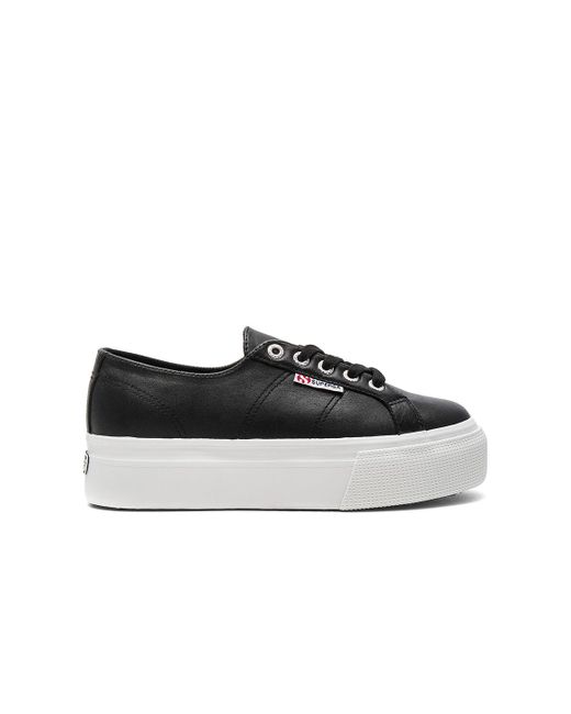 leather superga platform