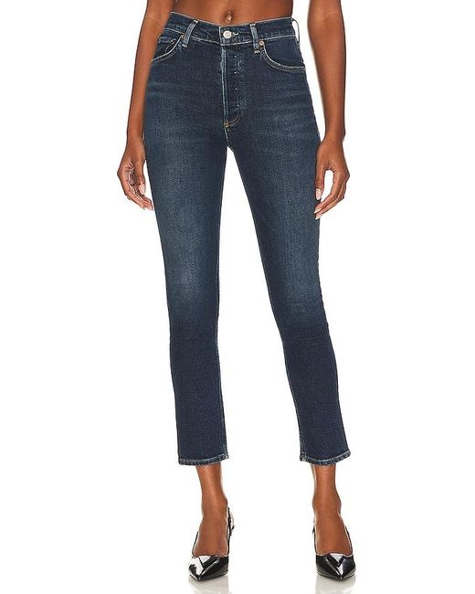 Agolde Nico High Rise Slim in Blue Lyst UK