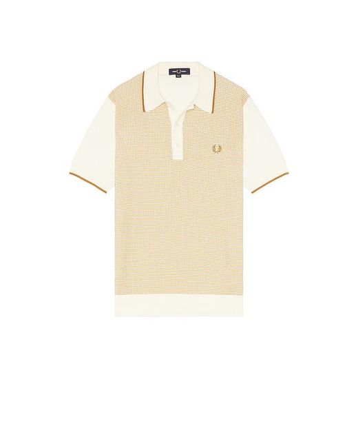 Fred Perry Blue Tonic Waffle Knitted Polo for men