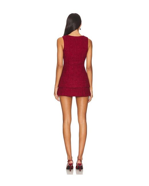Amanda Uprichard Red Kya Tweed Romper