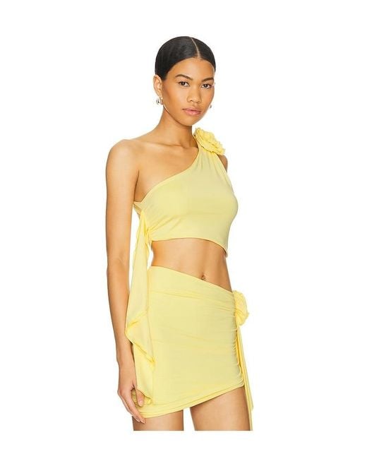 Lovers + Friends Yellow Cordelia Top