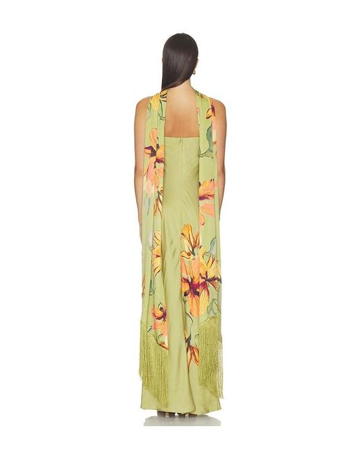 Rococo Sand Metallic Strapless Maxi Dress With Fringe Sash