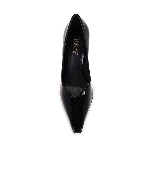 Raye Black Danae Pointed-Toe Patent Leather Pumps