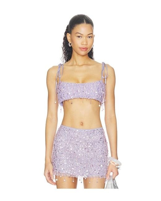 Asta Resort White Yasmin Hand Beaded Tie Bralette