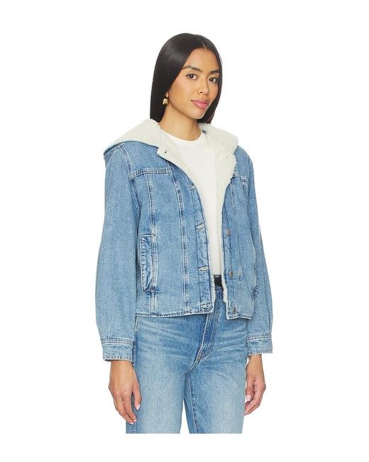 Free People Blue X We The Free Asher Cozy Denim Jacket