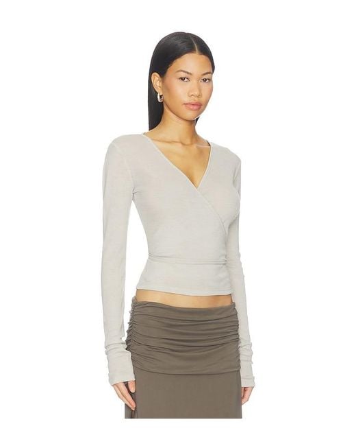 St. Agni White Baby Wool Wrap Top
