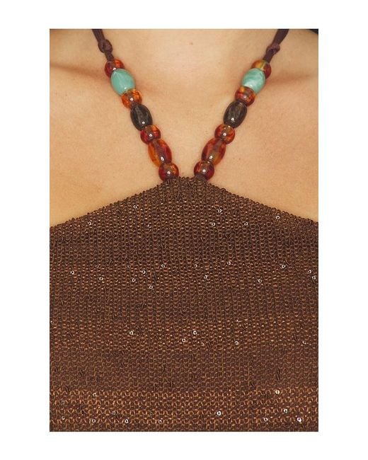 MORE TO COME Brown Dagny Mini Dress