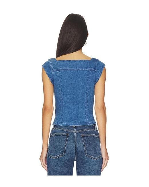 Free People Blue Marilyn Denim Corset