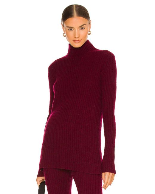 burgundy turtleneck sweater women's