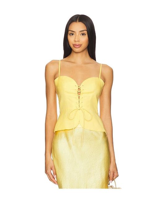 USISI SISTER Yellow Josie Linen Top