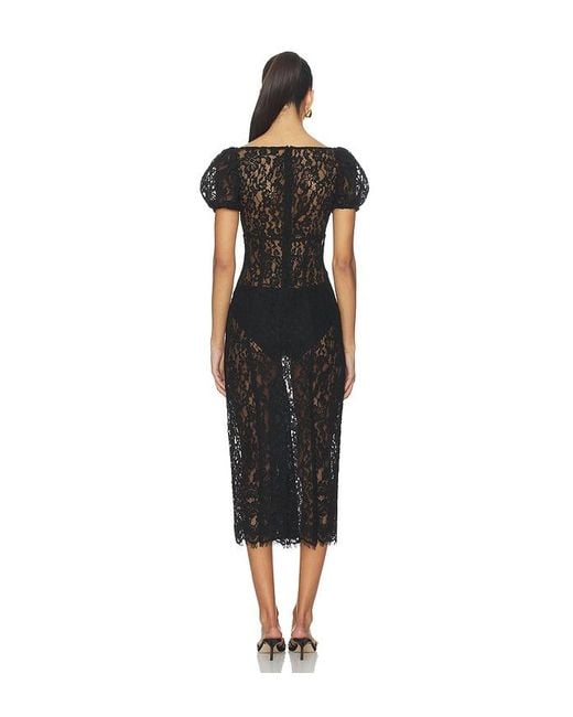 LPA Black Nicola Midi Dress
