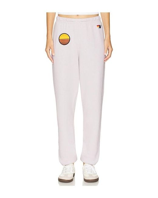 Aviator Nation White Sweathose Sunset Patch