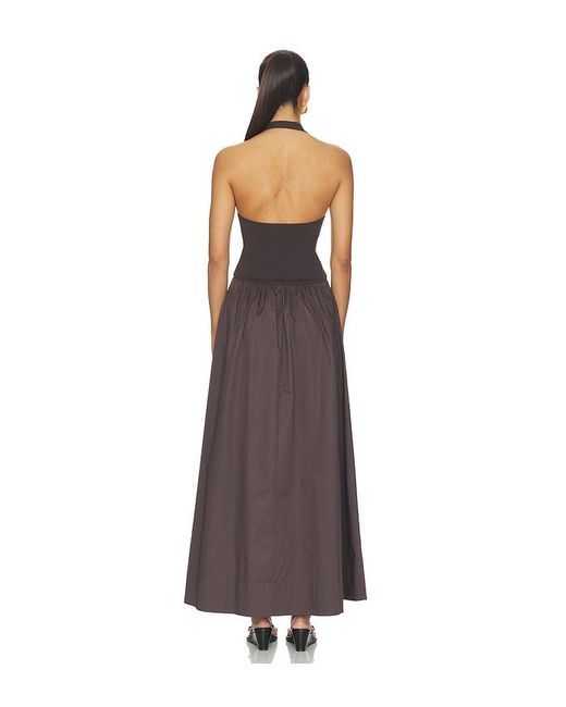 St. Agni Brown Halter Gathered Dress
