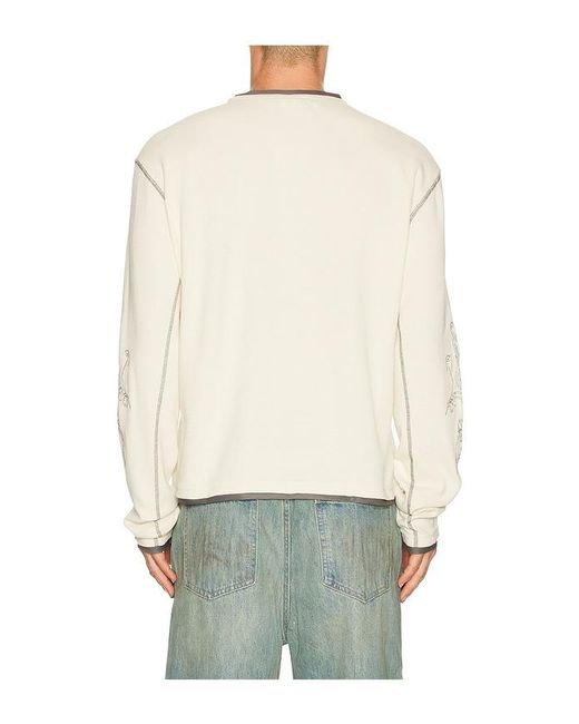 Jaded London Natural Faithless Rib Cross Applique Long Sleeve Tee for men