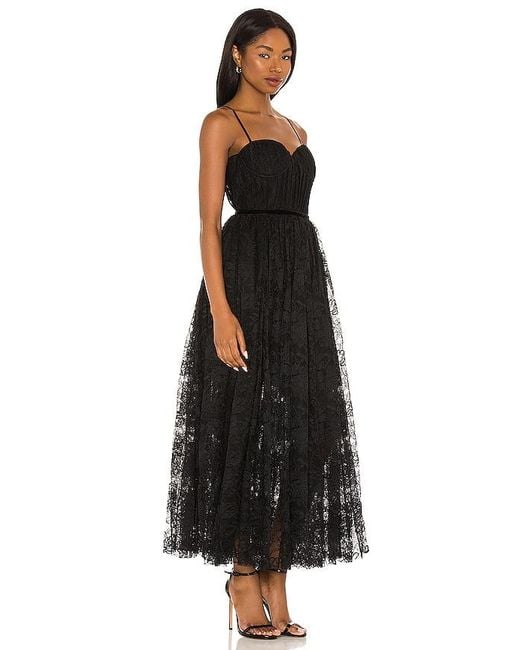 SAU LEE Black Selena Lace Dress