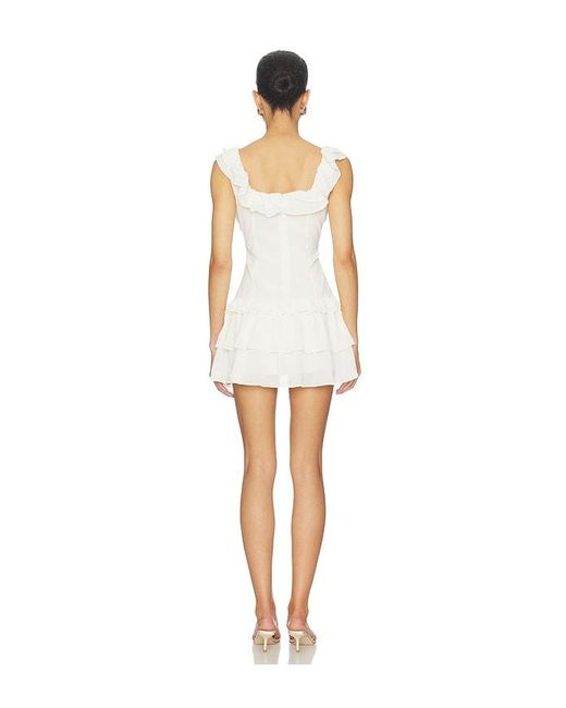 Runaway the Label White Kaycey Sleeveless Ruffle Mini Dress