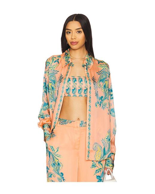 Hemant & Nandita Orange Langärmeliges Shirt Top