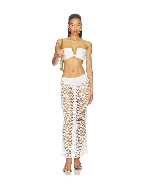 superdown Natural Dinah Crochet Maxi Skirt