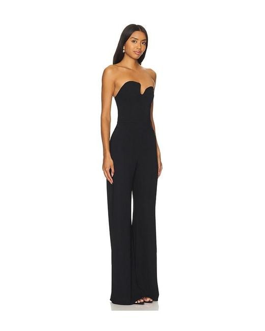 Amanda Uprichard Black Strapless Puzzle Jumpsuit