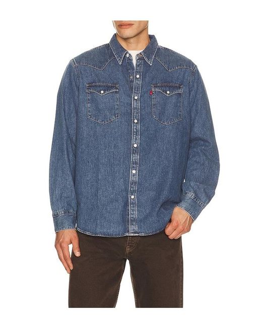 Levi's Blue Barstow Western Standard Shirt for men