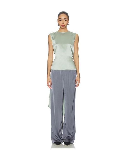 Helmut Lang Blue Scarf Drape Top