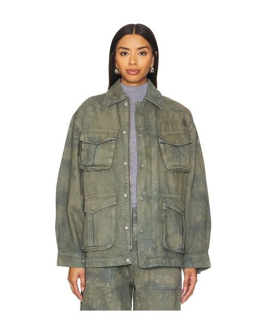 GRLFRND Green Kaia Oversized Drawstring Jacket