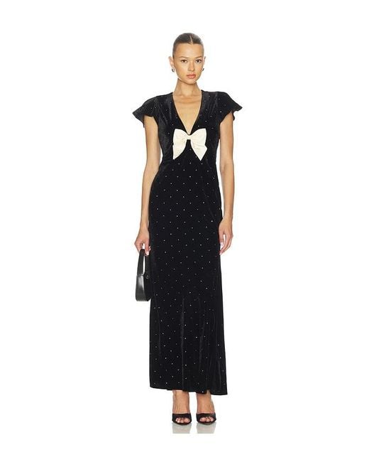 LoveShackFancy Black Melora Dress