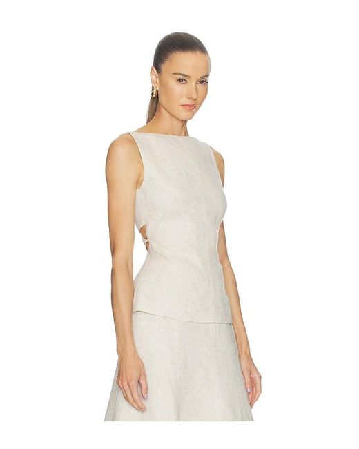 Camila Coelho Natural Malena Linen Top