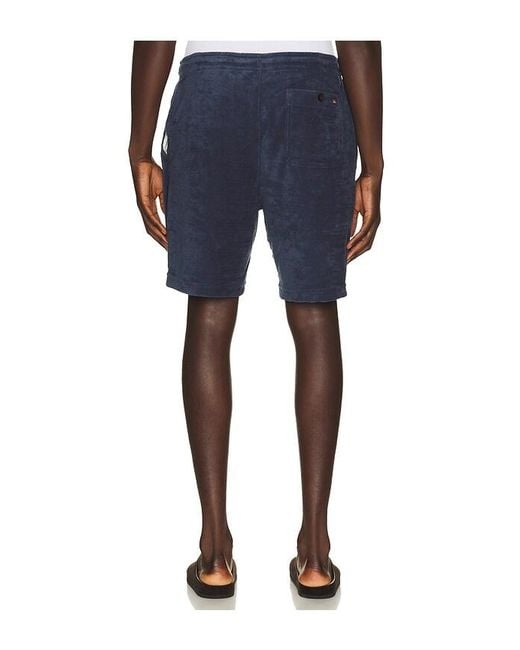 Faherty Brand Blue Cabana Towel Terry Sweatshort for men