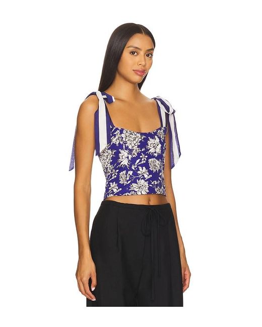 Alice + Olivia Black Blanca Scoop Shoulder Top